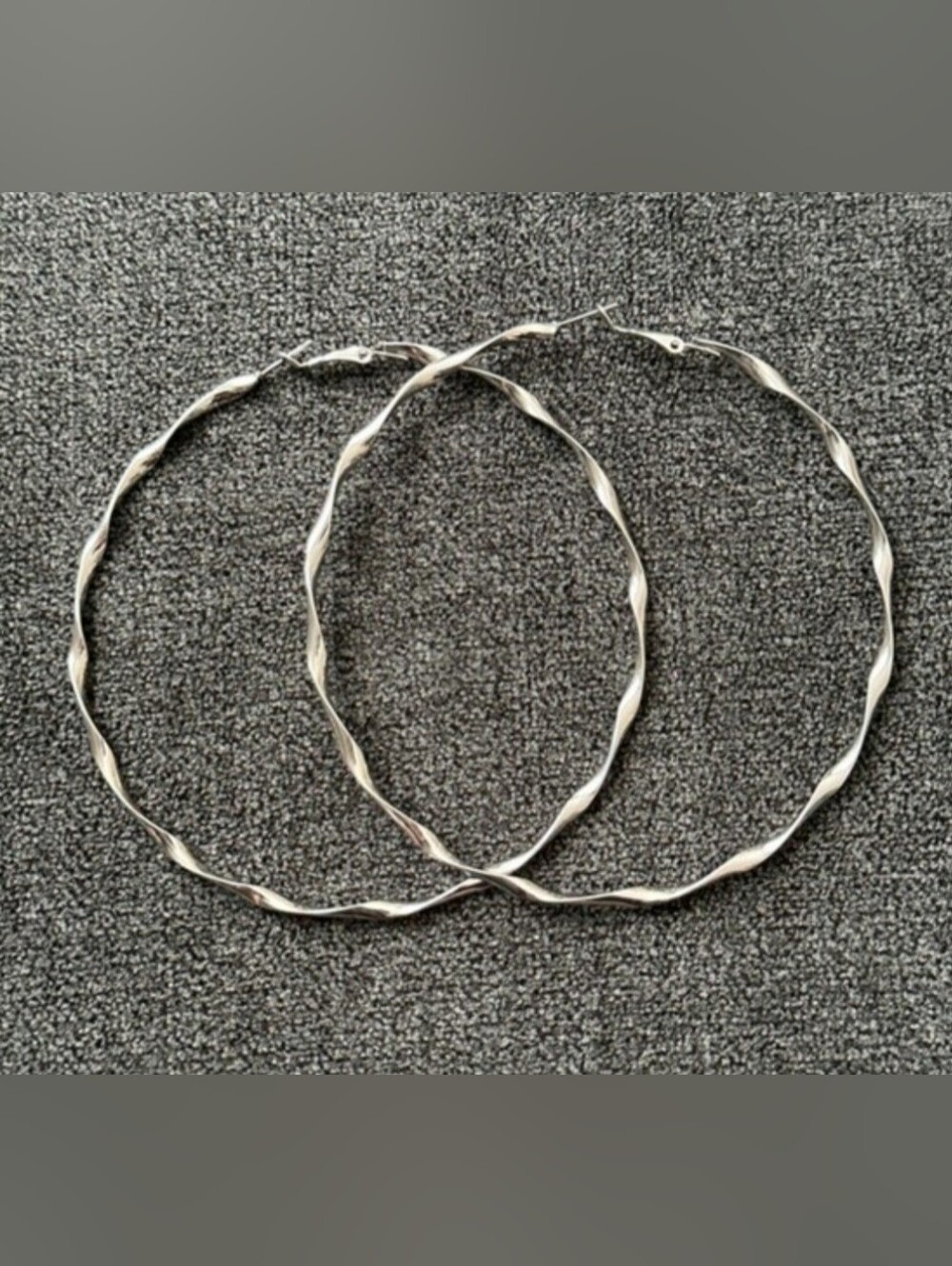 Silver Twisted Hoop Earrings - Elegant Women Jewelry